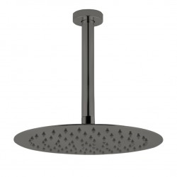 10 inch Super-slim Round Gunmetal Grey Rainfall Shower Head w 300mm Ceiling Mounted Shower Arm 10 inch Super-slim Round Gunmetal Grey Rainfall Shower Head w 300mm Ceiling Mounted Shower Arm